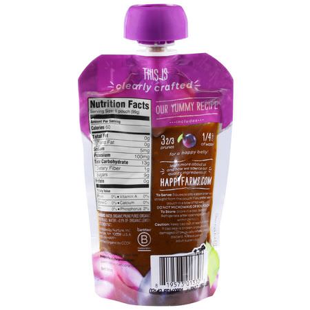Happy Family Organics, Organic Baby Food, Stage 1, Clearly Crafted, Prunes, 4 + Months, 3.5 oz (99 g):,جبات, هريس