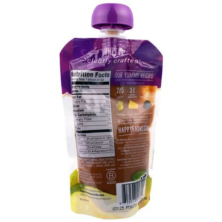 Happy Family Organics, Organic Baby Food, Stage 2, Clearly Crafted 6+ Months, Pears, Squash & Blackberries, 4.0 oz (113 g):,جبات, هريس