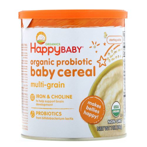 Happy Family Organics, Organic Probiotic Baby Cereal, Multi-Grain, 7 oz (198 g) فوائد