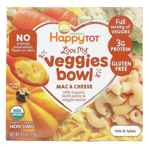 Happy Family Organics, Organics Happy Tot, Love My Veggies Bowl, Mac & Cheese, 4.5 oz (128 g) فوائد