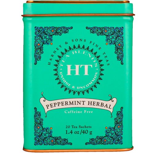 Harney & Sons, HT Tea Blend, Peppermint Herbal, Caffeine Free, 20 Tea Sachets, 1.4 oz (40 g) فوائد