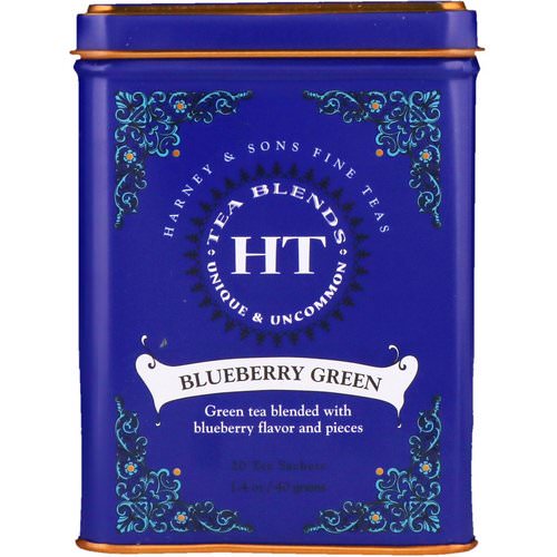 Harney & Sons, HT Tea Blend, Blueberry Green, 20 Sachets, 1.4 oz (40 g) فوائد