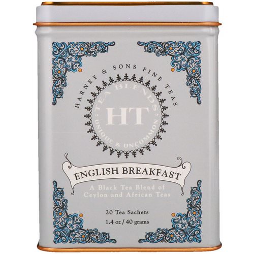 Harney & Sons, HT Tea Blend, English Breakfast, 20 Tea Sachets, 1.4 oz (40 g) فوائد