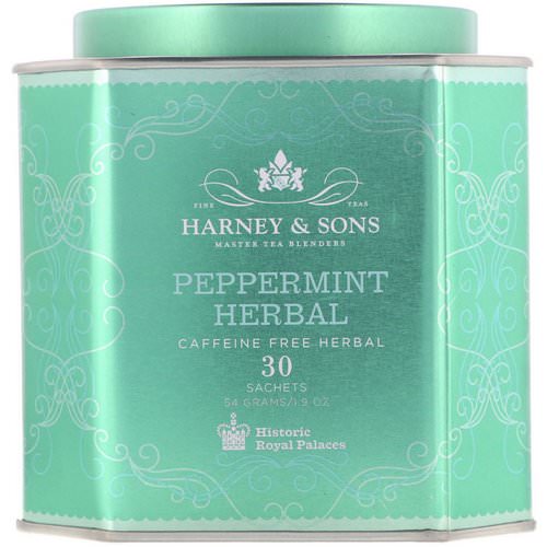 Harney & Sons, Peppermint Herbal, Caffeine-Free Herbal, 30 Sachets, 1.9 oz (54 g) فوائد