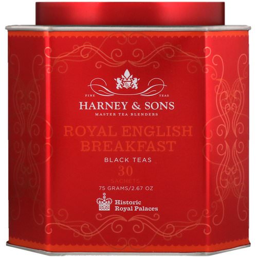 Harney & Sons, Royal English Breakfast, Black Teas, 30 Sachets, 2.67 oz (75 g) Each فوائد