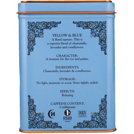 Harney & Sons, HT Tea Blend, Yellow & Blue, Caffeine Free Chamomile and Lavender, 20 Tea Sachets, 0.9 oz (26 g):شاي الأعشاب, شاي الباب,نج