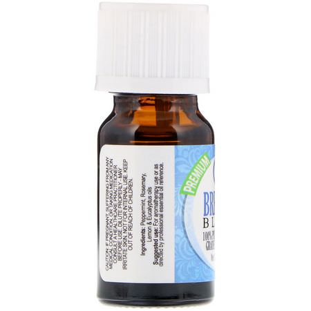 Healing Solutions, 100% Pure Therapeutic Grade Essential Oil, Breathe Blend, 0.33 fl oz (10 ml):الخلط, الزي,ت العطرية