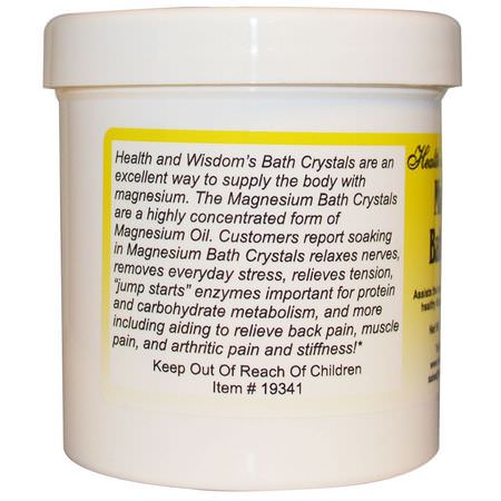 Health and Wisdom, Magnesium Bath Crystals, 3/4 lb (341 g):المغنيسي,م ,المعادن