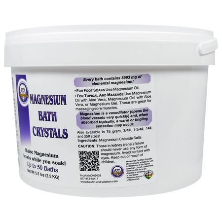 Health and Wisdom Inc Mineral Bath Magnesium - المغنيسي,م ,المعادن ,المكملات الغذائية ,الحمام المعدني