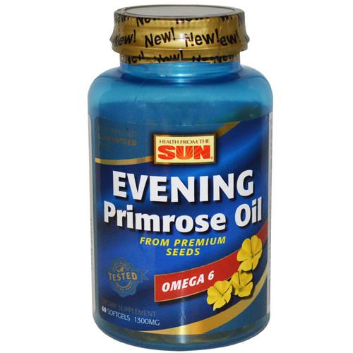 Health From The Sun, Evening Primrose Oil, Omega-6, 1300 mg, 60 Softgels فوائد