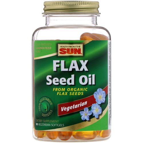 Health From The Sun, Flax Seed Oil, 90 Vegetarian Softgels فوائد