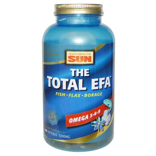 Health From The Sun, The Total EFA, Omega 3-6-9, 180 Softgels فوائد