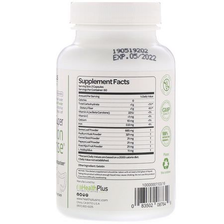 Health Plus, Super Colon Cleanse, 530 mg, 120 Capsules:تطهير الق,ل,ن, ملاحق