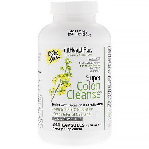 Health Plus, Super Colon Cleanse, 530 mg, 240 Capsules فوائد