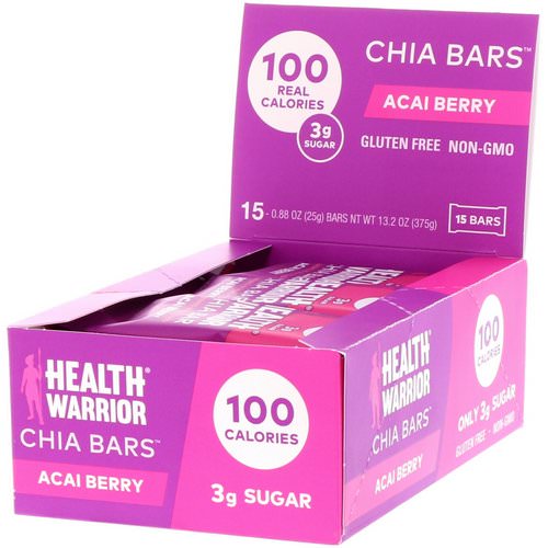 Health Warrior, Chia Bars, Acai Berry, 15 Bars, 0.88 oz (25 g) Each فوائد
