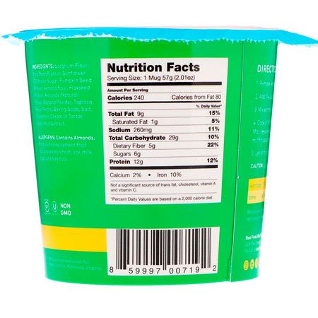Health Warrior, Protein Mug Muffin, Banana Nut, 2.01 oz (57 g):مزيج الكعك, الخلطات