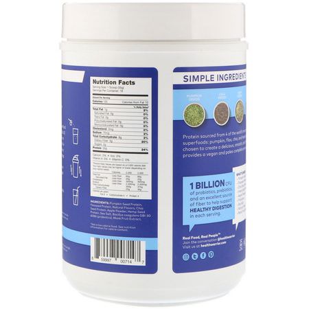 Health Warrior, Superfood Protein + Probiotics, Vanilla, 1.39 lbs (630 g):س,برف,دس, الخضر
