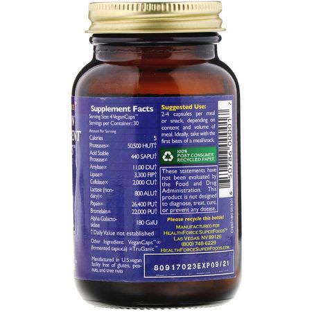 HealthForce Superfoods, Digestion Enhancement Enzymes, 120 VeganCaps:إنزيمات الهضم, الهضم