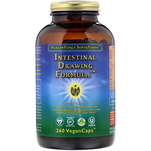 HealthForce Superfoods, Intestinal Drawing Formula, 260 Vegan Caps فوائد