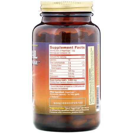 HealthForce Superfoods, Nopal Blood Sugar, 180 VeganCaps:Nopal Prickly Pear, المعالجة المثلية
