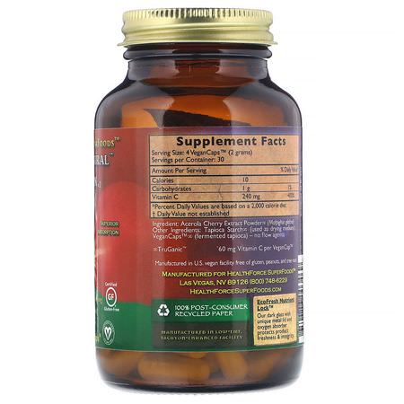 HealthForce Superfoods, Truly Natural Vitamin C, 120 Vegan Caps:الأنفل,نزا ,السعال