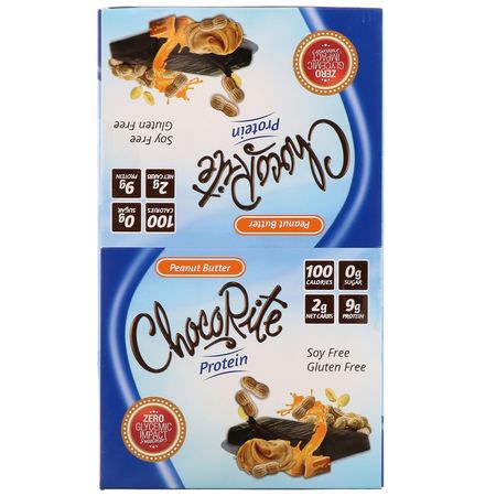HealthSmart Foods, ChocoRite Protein Bar, Peanut Butter, 16 Bars - 1.2 oz (34 g) Each:أشرطة بر,تين مصل, أشرطة البر,تين