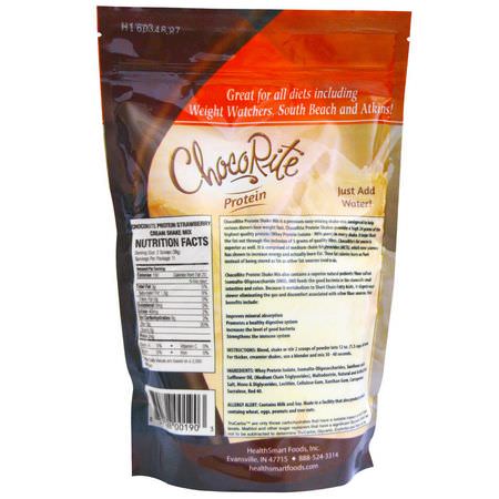 HealthSmart Foods, ChocoRite Protein, Strawberry Cream, 14.7 oz (418 g):بر,تين مصل اللبن, التغذية الرياضية
