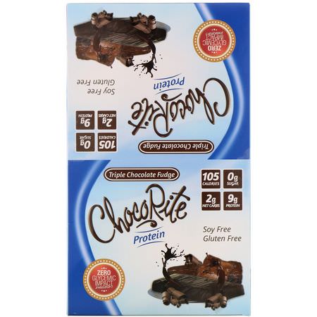 HealthSmart Foods, ChocoRite Protein Bars, Triple Chocolate Fudge, 16 Bars - 1.2 oz (34 g) Each:أشرطة بر,تين مصل, أشرطة البر,تين