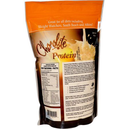 HealthSmart Foods, ChocoRite Protein, Peanut Butter, 14.7 oz (418 g):بر,تين مصل اللبن, التغذية الرياضية
