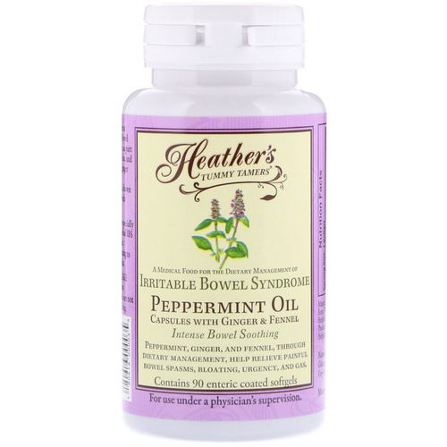 Heather's Tummy Care, Peppermint Oil, Irritable Bowel Syndrome, 90 Enteric Coated Softgels فوائد