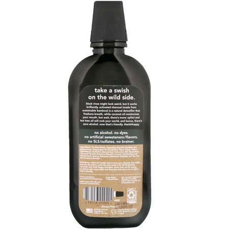 Hello, Activated Charcoal, Extra Freshening Mouthwash, Natural Fresh Mint, 16 fl oz (473 ml):رذاذ, شطف