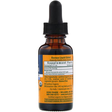 Herb Pharm, Bacopa, 1 fl oz (30 ml):Bacopa, Adaptogens