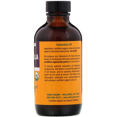 Herb Pharm, Calendula Oil, 4 fl oz (120 ml):زي,ت التدليك ,الجسم