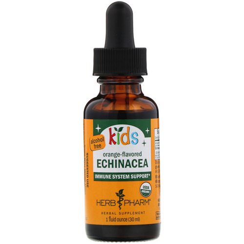 Herb Pharm, Kids Echinacea, Alcohol-Free, Orange-Flavored, 1 fl oz (30 ml) فوائد