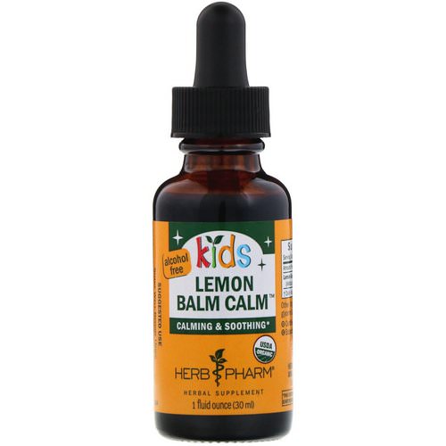 Herb Pharm, Kids Organic Lemon Balm Calm, Alcohol Free, 1 fl oz (30 ml) فوائد