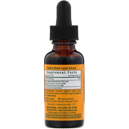 Herb Pharm, Mullein Blend, 1 fl oz (30 ml):الرئة ,الجهاز التنفسي