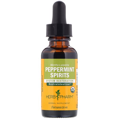 Herb Pharm, Peppermint Spirits, 1 fl oz (30 ml) فوائد