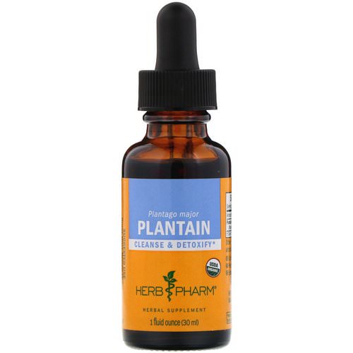 Herb Pharm, Plantain, Fresh Leaf, 1 fl oz (30 ml) فوائد