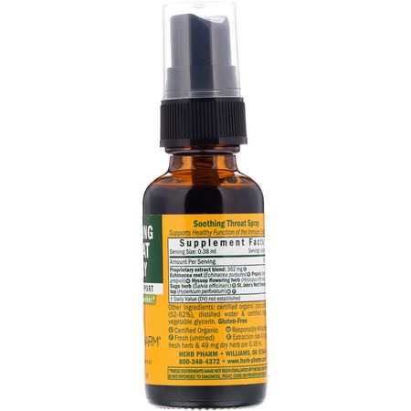 Herb Pharm, Soothing Throat Spray, 1 fl oz (29.6 ml):أد,ية السعال, التهاب الحلق