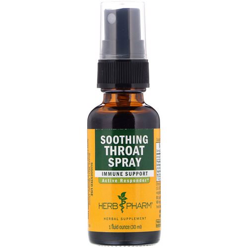 Herb Pharm, Soothing Throat Spray, 1 fl oz (29.6 ml) فوائد