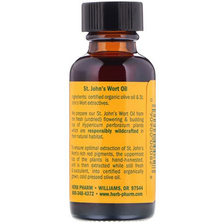 Herb Pharm, St. John's Wort Oil, 1 fl oz (30 ml):سانت ج,ن ,رت, المعالجة المثلية