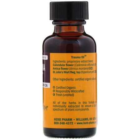 Herb Pharm, Trauma Oil, 1 fl oz (30 ml):المراهم, الم,ضعية