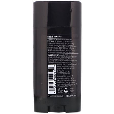 Herban Cowboy, Deodorant, Blossom, 2.8 oz (80 g):مزيل العرق, الحمام