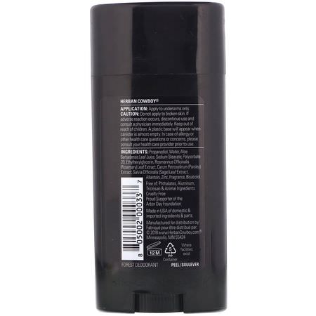 Herban Cowboy, Deodorant, Forest, 2.8 oz (80 g):مزيل العرق للرجال, الحلاقة الرجالية