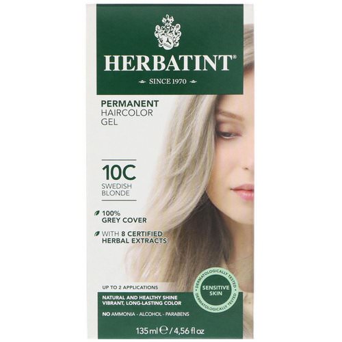 Herbatint, Permanent Haircolor Gel, 10C, Swedish Blonde, 4.56 fl oz (135 ml) فوائد