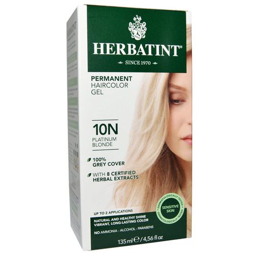 Herbatint, Permanent Haircolor Gel, 10N Platinum Blonde, 4.56 fl oz (135 ml) فوائد