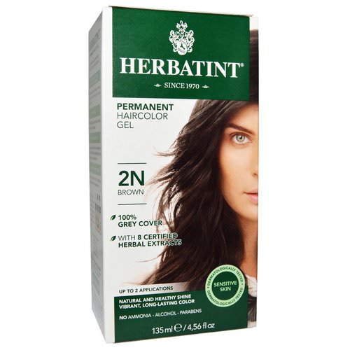 Herbatint, Permanent Haircolor Gel, 2N, Brown, 4.56 fl oz (135 ml) فوائد
