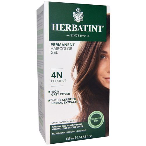 Herbatint, Permanent Haircolor Gel, 4N, Chestnut, 4.56 fl oz (135 ml) فوائد