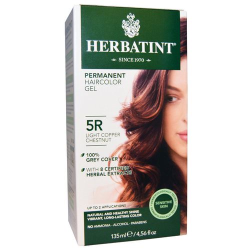 Herbatint, Permanent Haircolor Gel, 5R Light Copper Chestnut, 4.56 fl oz (135 ml) فوائد