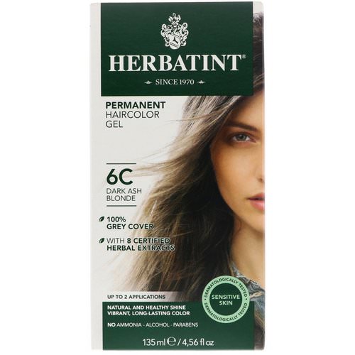Herbatint, Permanent Haircolor Gel, 6C, Dark Ash Blonde, 4.56 fl oz (135 ml) فوائد
